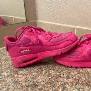 Girls All Pink Leather Nike Air Max 90